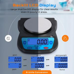 Balanza de Laboratorio Digital LCD SF-400D, 600g, Precisión de 0.01g, con Soporte OEM - Product Image 2