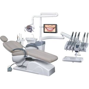 High Quality <strong>Dental</strong> <strong>Chair</strong> <strong>Unit</strong> Full Set with Sensor LED Lamp Electric Power Source ISO Certified Metal Construction <strong>Price</strong> Foshan - Product Image 1