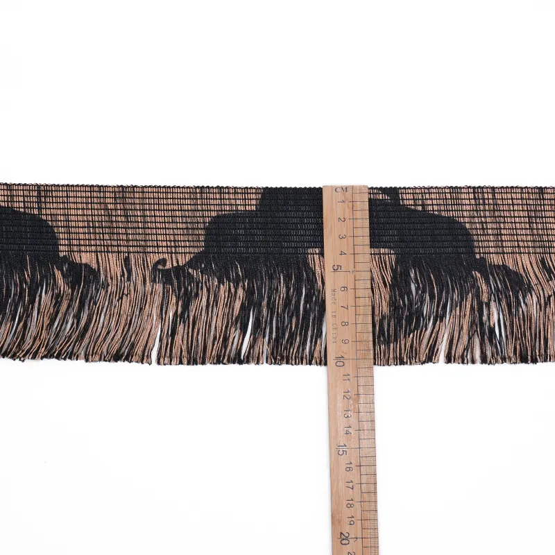 Aangepaste Logo Gedrukt Lange Tassel Fringe Versieringen Voor Jurk Kleding Accessoire