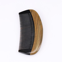 Premium Deluxe 100% bois de santal naturel corne de boeuf hommes moustache cheveux en bois barbe peignes