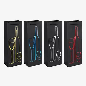 China Thickened Fashionable Paper Tote Bag Wine Box Packaging Gift Bags