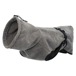 Albornoz para perros de tela de rizo, talla XL, gris, para secar a las mascotas después del baño - Product Image 2