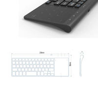 Clavier numérique mince 2-en-1 Clavier sans fil 2.4G avec souris numérique à pavé tactile, adapté au boîtier TV de bureau pour ordinateur portable avec fenêtre