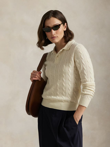 Suéter de Manga Larga con Cuello Solapa y Bordado de Piel Sintética, Estilo <span class=keywords><strong>Polo</strong></span> Básico / RL 25, Estilo Invierno-Primavera, para Parejas - Product Image 4