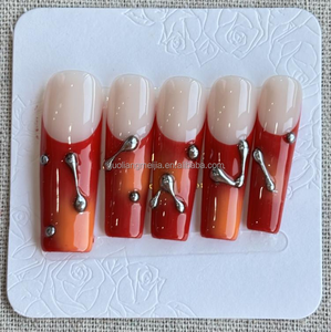 <span class=keywords><strong>Uñas</strong></span> Postizas Hechas a Mano Extra Largas de Color Rosa <span class=keywords><strong>con</strong></span> Diseño de <span class=keywords><strong>Flores</strong></span> 3D, Corazones, Estrellas y Diamantes de Imitación, <span class=keywords><strong>Uñas</strong></span> Acrílicas para Mujer - Product Image 6