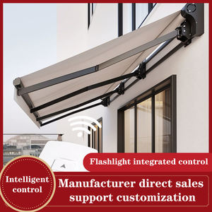 Auvent rétractable <span class=keywords><strong>motorisé</strong></span> de grande taille 5M, fabricant d'auvents de protection solaire extérieurs avec éclairage LED - Product Image 3