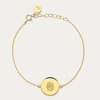 Bracelet en acier inoxydable personnalisé fait à la main avec une mini-plaque commémorative, cordon, mini-étiquette réglable, gravure d'empreintes digitales, perle souvenir, chaîne