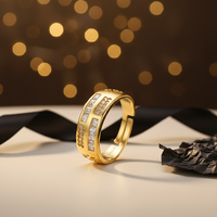 Bague en argent sterling S925 plaqué or avec incrustation de zircon de 1,5 mm, bijoux de mode, design de niche, bague Mobius pour couple, idéale pour un cadeau