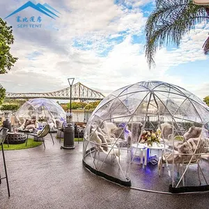 小型透明圆顶雪屋餐厅用餐帐篷