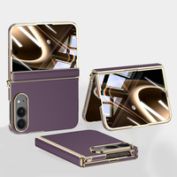 Étui magnétique en cuir de qualité supérieure pour iPhone 18 Duo, design à bords droits, cadre électroplaqué, usine OEM/ODM