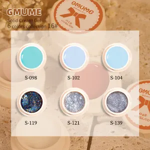 GMUME Cheap Nail Supplies Colorful One Step Peach Blue Colors UV/LED Solid Cream Gel