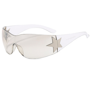 Psn <b>Rimless</b> Shield <b>Sunglasses</b> Y2k Style Unisex UV400 Outdoor Protection - Product Image 5