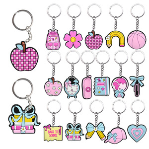 2026 Custom Removable DIY Pvc Cartoon School Study Keychain Charms Keychain Llaveros Key <b>Ring</b> for Student - Product Image 1