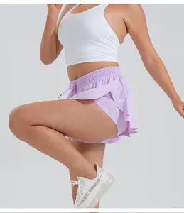 Cation Logo personnalisé maman et moi Yoga Shorts tenues avec exercice Fitness porter des pantalons courts filles course vêtements <span class=keywords><strong>de</strong></span> sport poches - Product Image 2