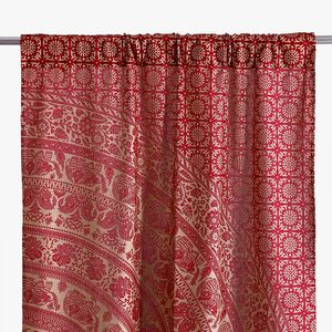 Maroon Elephant Mandala Curtains, Boho Hippie <b>Light</b> Filtering <b>Window</b> Drapes, 2 Panels, 74 Inch Length, Living Room & Bedroom - Product Image 4