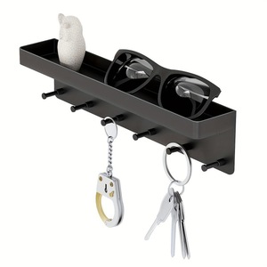 Plastic <b>Key</b> Holder <b>for</b> <b>Wall</b> Decorative 6 Hooks Black Mail Organizer and <b>Key</b> <b>Rack</b> - Product Image 5