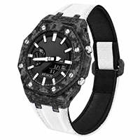 Kit de modification G de luxe personnalisé Ga 2100, boîtier de montre en fibre de carbone forgée résistant aux chocs avec bracelet en nylon pour pièces Ga2100 GA2110 GAB2100