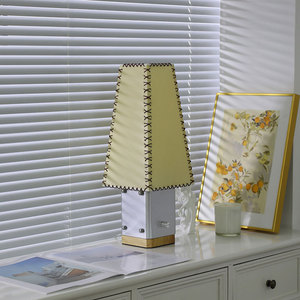 Desk Lamp With Handmade Parchment Shade LED <b>Light</b> Source 220V <b>Switch</b> Control For Living Room Bedroom Bedside Use - Product Image 1