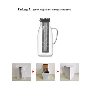 Cafetière en verre Borosilicate avec infuseur amovible, 1500ml, grande capacité, appareil à café, thé, mousseur <span class=keywords><strong>froid</strong></span> - Product Image 4
