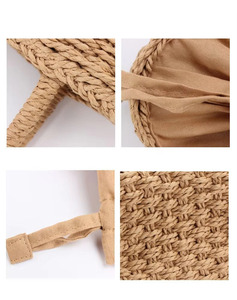 <span class=keywords><strong>Sac</strong></span> à main d'été en rotin pour femme, <span class=keywords><strong>sac</strong></span> de plage tressé fait main, <span class=keywords><strong>sac</strong></span> seau simple en <span class=keywords><strong>paille</strong></span> avec cordon de serrage pour les vacances - Product Image 6
