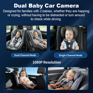 กล้องติดรถยนต์สำหรับเด็ก 2 คน สำหรับติดตั้งที่เบาะ จอแสดงผลขนาด 7 นิ้วแบบ Ultrawide พร้อมกล้องสองตัว มองหลัง กล้องติดรถยนต์สำหรับเด็ก ความละเอียด HD 1080P มองเห็นในเวลากลางคืน รุ่น ZD26 - Product Image 2