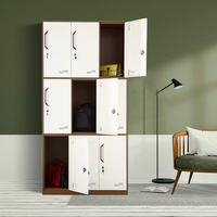 Vente chaude casier de rangement vertical en acier à 9 portes avec serrure à clé pour armoire de rangement de vêtements de bureau ou d'école