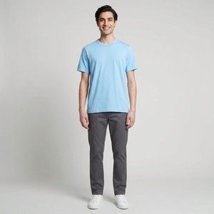 T-shirt pour homme de haute qualité respirant à manches courtes et demi-manches brodé T-shirt pour homme - Product Image 1