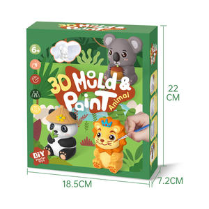 Yüksek kalite komik Diy alçı boyama 3D karikatür hayvan alçı kalıpları çocuk eğitim çizim oyunları - Product Image 4