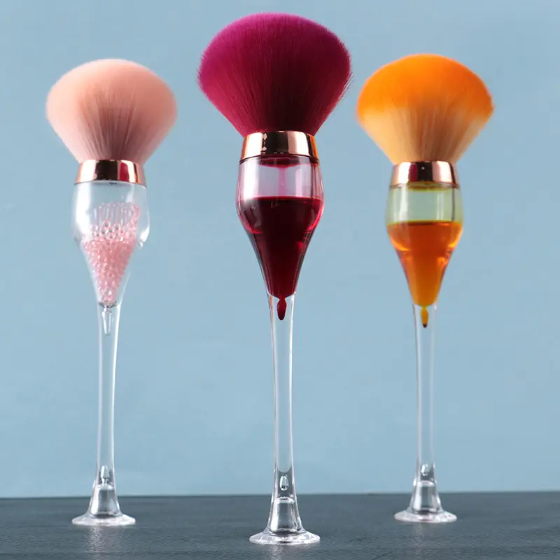 Maquillaje cepillo Rosa flor pinceles maquillaje polvo de la Fundación se sonroja Contorno de vidrio de vino en forma de cepillo cosmético