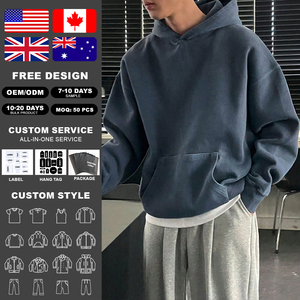 Sweat à capuche pour homme Kingsen en coton lourd avec logo personnalisé - Streetwear printanier, écologique et respirant - Product Image 2