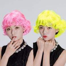 Perruque en fibre haute température 14 pouces Afro Long Curly de qualité supérieure pour les événements de fête de la Saint-Valentin à la mode sans colle élégante - Product Image 1