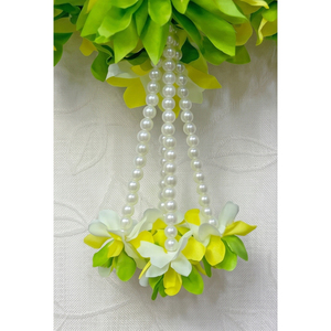 Artificial <b>White</b> Yellow Green Flower Garland Decorative <b>Hanging</b> Mala for Wedding Festival Temple Home Floral Decoration - Product Image 4