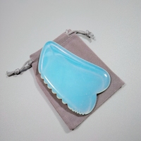 Planche de massage Gua Sha concave HZ en opalite rose, outil de massage en pierre de jade