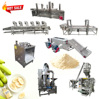 Groene Weegbree Bananen Proces Productielijn Chips Drogen Malen Groene Bananenschil Weegbree Poeder Meel Maken