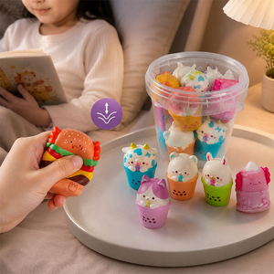 Colección de Juguetes Sensoriales de Espuma de Subida Lenta con Forma de Vaso de Snack de Dibujos Animados Coloridos, para Alivio de la Ansiedad y Rellenos para Bolsas de Regalo y Fiestas - Product Image 6