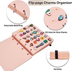 Flip-page breloques organisateur chaussures breloques présentoir feutre organisateur livre <span class=keywords><strong>chaussure</strong></span> boucle tableau d'affichage avec 4/6 Pages porte-breloques - Product Image 3