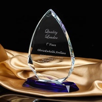 Trophée en cristal goutte d'eau gravé personnalisé, écologique, pour événements sportifs, souvenir, prix sur mesure, cadeau d'affaires en cristal
