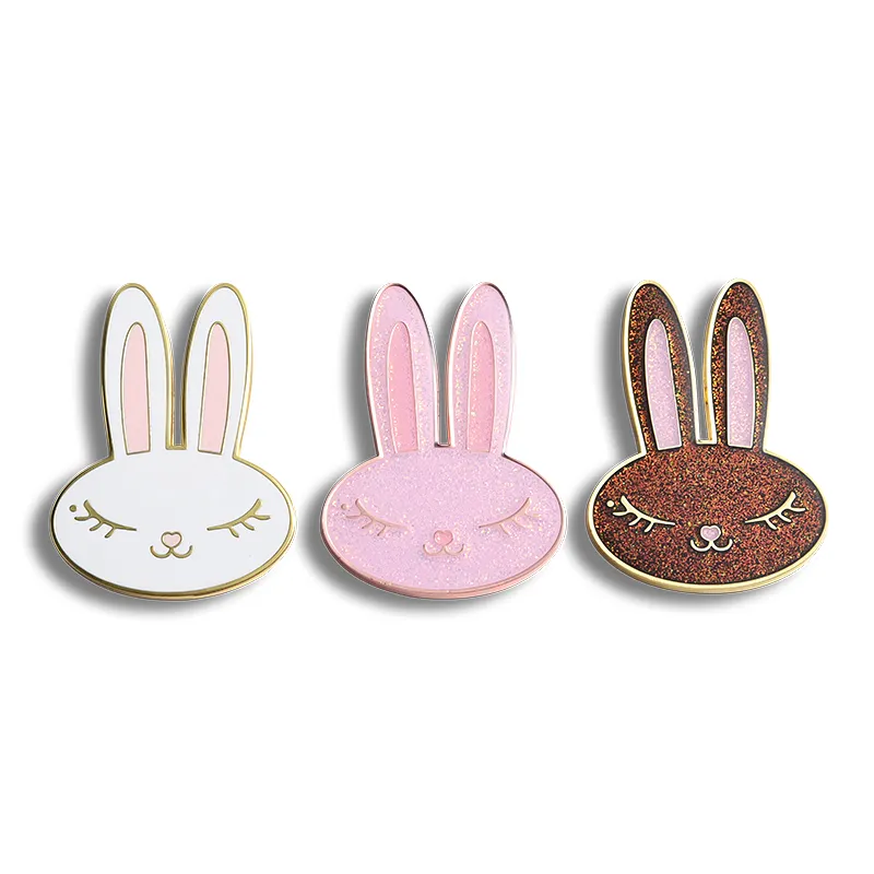 Hot Sale Personalize Custom Logo Hard Enamel Three Color Cute Rabbits Metal Fridge Magnet