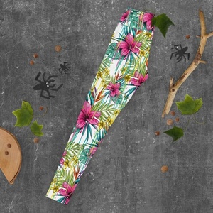 Leggings Deportivos de Yoga de Cintura Alta, Cómodos y de Corte Ajustado, Ligeros, Suaves, Elásticos, Opacos, con Estampado Floral, 90% Poliéster - Product Image 5