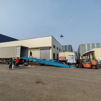 Ramp Portabel 10 Ton untuk Mobil dan Kendaraan Utilitas, Ramp Garasi, Ramp Kontainer dengan Meja Angkat Forklift, Ramp Pemuatan Tugas Berat