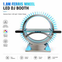 Cabine de DJ portable, table de DJ en forme de grande roue de 1,8 m avec éclairage RVB personnalisable, console de scène haut de gamme