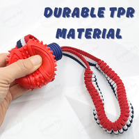 Le plus nouveau jouet interactif de remorqueur de chien de boules de mâcher de chien avec la corde en nylon élastique