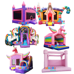 Château de videur de licorne de filles de qualité commerciale et maison de rebond en PVC et vinyle avec ventilateur pour la location et les événements de fête - Product Image 4