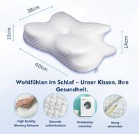 Bantal Leher Modern Marine Butterfly untuk Meredakan Nyeri Leher - Bantal Ergonomis Pendingin dari Busa Memori dengan Slot Sandaran Tangan Anti Api