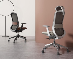 Koho thương hiệu thiết kế mới 4D lan can điều chỉnh thắt lưng gối màu xám Ergonomic văn phòng lưới ghế với tựa đầu - Product Image 2
