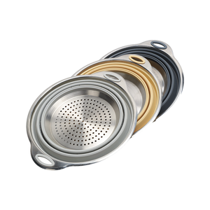 Multifunktion aler großer faltbarer zusammen klappbarer Gemüse-Obstablauf-Trocken korb mit Edelstahl boden - Product Image 2