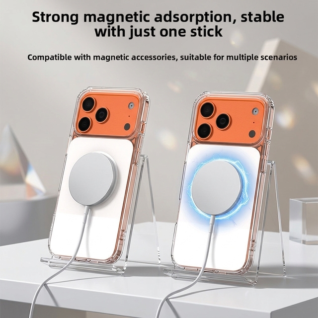 High Quality TPU Magnetic Phone Case for 17 Pro Max with Large Camera Cutout & Shockproof Drop-Resistant Protection