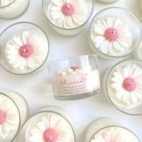 Lilin Aroma Bunga Daisy Pink Custom Label, Lilin Seni Beraroma Wangi Berkualitas Tinggi, Lilin Unik Tanpa Asap untuk Hadiah, Dekorasi Rumah