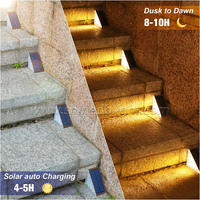 Lampe solaire LED pour marches, lumière solaire pour escaliers, lumière solaire extérieure étanche pour jardin, escaliers, terrasse, éclairage décoratif