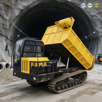 Dumper sur chenilles de 8 tonnes avec chenilles en caoutchouc pour chantier de construction en montagne